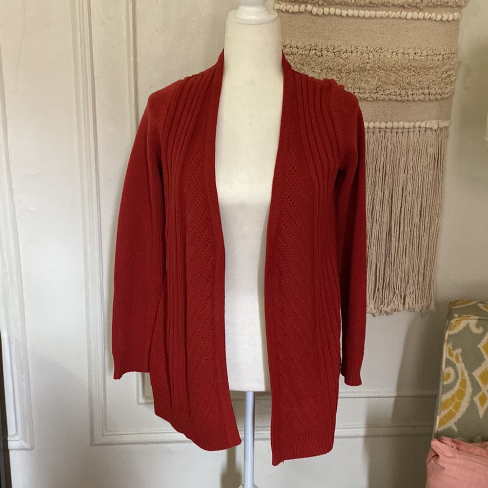 Belldini Women's Red Cardigan Long Sleeves